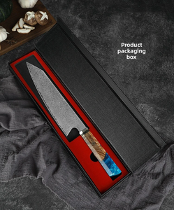 Couteau de chef en acier Damas, moderne, écologique, manche ergonomique en résine, forgé à la main, ambidextre, compatible lave-vaisselle, LEGACY - Product Image 5