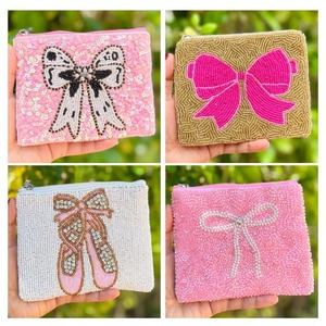 Pochette à monnaie perlée élégante faite à la main, avec broderie 'a Little Bossy', accessoire d'Inde pour sacs fourre-tout promotionnels - Product Image 3