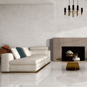 Carreaux de porcelaine antidérapants contemporains finition sucre 60x120cm, effet marbre à grain fin, carreaux muraux adhésifs pour maison moderne et hôtel - Product Image 1
