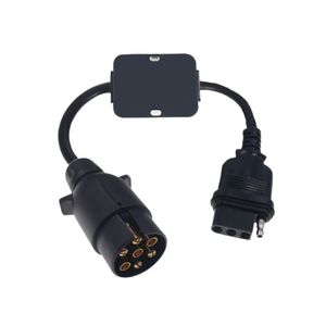 Adaptateur de convertisseur de feux de remorque étanche US 4 broches plates vers Europe 7 broches pour caravane et remorque de bateau - Product Image 3