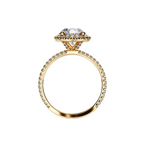 Anillo de Compromiso Clásico con Diamantes Redondos, Oro de 10K, Engaste Pavé, Anillo de Boda para Mujer - Product Image 2