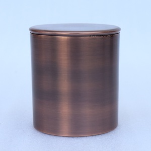 Custom Logo Antique Candle Jars with lid Handmade Copper Candle Container for Making Scented Candles Home Decoration - Product Image 1