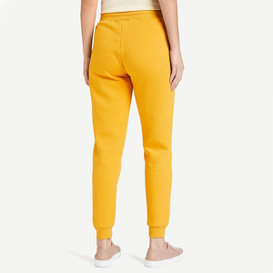 Pantalon de jogging jaune en molleton pour femme, taille mi-haute, cordon de serrage, cheville élastiquée, décontracté, uni, mélange de coton respirant, coupe régulière - Product Image 2