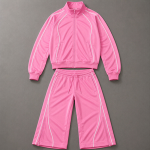 Ensemble de survêtement unisexe vert à manches longues, couleur unie, style sportif avec fermeture éclair et poches latérales, idéal pour le printemps - Product Image 6
