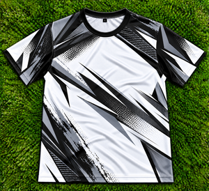 เสื้อยืดซับลิเมชั่นผู้ชาย แขนสั้น คอกลม ทรงเข้ารูป สปอร์ต สีน้ำเงิน ดำ ขาว ลายตัวอักษร แห้งเร็ว ระบายอากาศได้ดี - Product Image 5