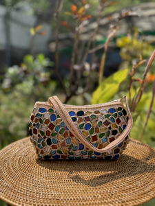 Luxury Beaded Clutch Embroidery Handcrafted Lightweight Designer Shoulder Handbag Women Polyester Zipper Fashion SANGRAJ - Product Image 6