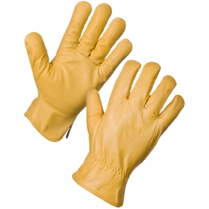 Gants de conduite robustes en cuir de mouton, confortables, réfléchissants, pour la sécurité, le jardinage, le travail industriel et usage général - Product Image 1