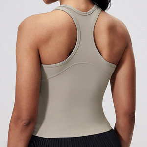 Débardeurs de fitness professionnels pour femmes, compression douce, col rond, sans manches, séchage rapide, respirant, imperméable, yoga, mode, uni - Product Image 4