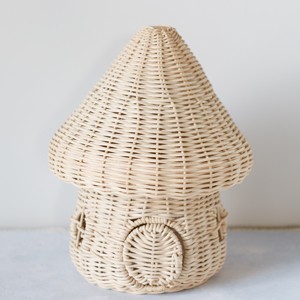 Vietnam handicraft mushroom house for kids room decor & play natural rattan baby playhouse - Product Image 2