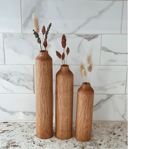 Low Price Handmade Wooden <b>Vase</b> <b>Set</b> for Home Decoration Rustic Flower Holder Unique Housewarming Gift - Product Image 5