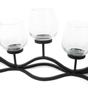 Modern Black Steel <b>Candle</b> Stand with 5 Glass Holders Home Decoration Durable Metal Design At <b>Cheap</b> Price - Product Image 5