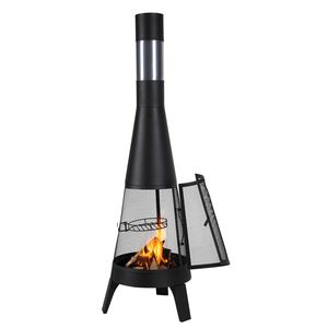 Cheminée conique extérieure de 20 pouces pour brûler du bois, foyer extérieur en bois avec grille pour barbecue - Product Image 3