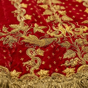 <b>Red</b> Velvet Embroidered Salwar Kameez Embroidery Dupatta Ethnic Women's Party Wear Wedding Dress - Product Image 3