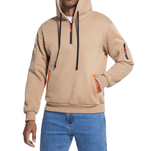 Sudadera con capucha de media cremallera para hombre y mujer, informal, de color liso, transpirable, para venta al por mayor 2026, con diseño de logotipo personalizado - Product Image 5
