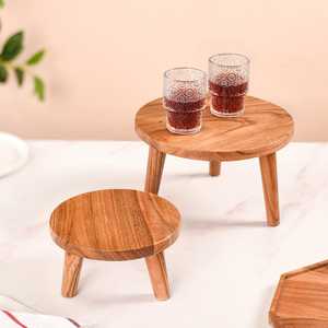 Plateaux décoratifs en bois de style classique pour fruits, collations ou fruits secs, plateaux de service en bois gravé, plateaux en bois d'acacia - Product Image 6