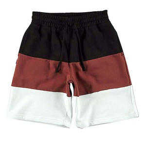 Pantaloncini da uomo color block a vita media con coulisse, casual, traspiranti, a pannelli, in felpa, verde, <span class=keywords><strong>nero</strong></span>, <span class=keywords><strong>bianco</strong></span> - Product Image 1