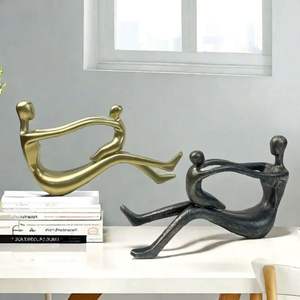 Modern Creative Abstract <b>Figure</b> Ornaments Mertal Crafts Home Office Desktop Decoration Supplies Home Decor World <b>Christmas</b> - Product Image 1