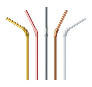 Pailles réutilisables en acier inoxydable de haute qualité, écologiques, pour la consommation de boissons - Product Image 1