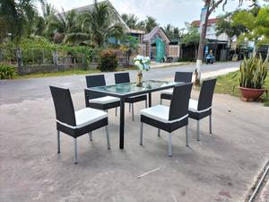 Juego de Comedor de Ratán Sintético para Todo Clima PRCF-028, Juego de Mesa y Sillas para Exteriores - Product Image 2