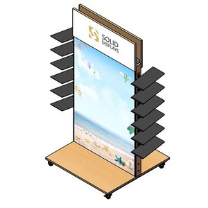 Garment <b>Stand</b> Display with for Signage Classic Style <b>Desktop</b> Indoor Metal Cubby Shelf - Product Image 3