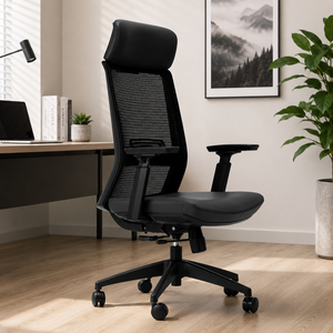 Chaise de bureau ergonomique moderne en maille avec support lombaire 4D réglable, dossier ouvert, pivotante et réglage de la hauteur électrique pour usage domestique et commercial - Product Image 1