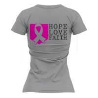 T-shirts en tricot respirants en polyester/coton imprimés, grandes tailles, pour la campagne de sensibilisation au cancer du sein