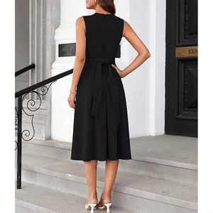 Trendy Evening Party Cocktail Dress Formal Dresses for Women Gowns, Split Cotton Elegant Breathable Wedding Guest Dresses - Product Image 2