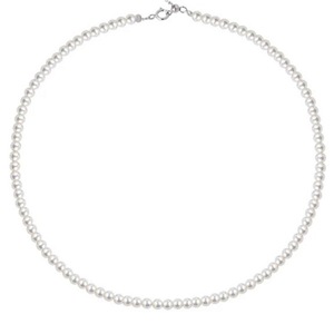 Collier de perles rondes en eau douce naturelle de 4-5 mm, chaîne fine, forte luminosité, pour porter sur la clavicule - Product Image 5