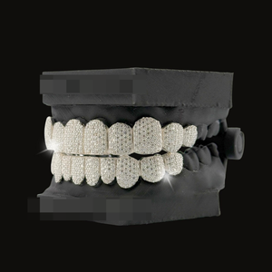Fabricante de Joyería: Grillz de Moissanita Personalizados al por Mayor, de Plata 925, Estilo Hip Hop, para Toda la Boca - Product Image 2