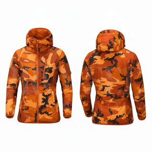 Waterproof Clothing Whole Sale Custom Camouflage Hooded Jacket Lightweight Outdoor Windbreaker Coat With Full <b>Zip</b> Closure Hoodie - Product Image 4