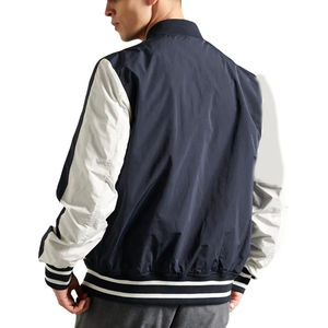 Blouson universitaire en satin blanc intégral pour homme, style urbain, col montant, imperméable, écologique, décontracté, pour l'hiver - Product Image 3