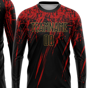 Black Black <b>Old</b> Gold Red Soccer Uniform for Men Sublimation Football Jersey and <b>Shorts</b> Set Breathable Team Training Match Wear - Product Image 2