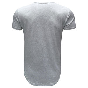 T-shirt en coton slim fit pour homme, couleur unie, col rond, sport, fitness, manches courtes déchirées, vente en gros en stock - Product Image 3