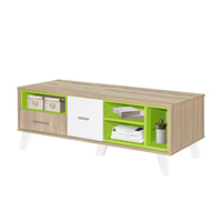Table basse Neo 21 en MDF de style moderne, 2 tiroirs, 4 compartiments, meubles très vendus pour la maison, l'hôtel, l'appartement, le salon