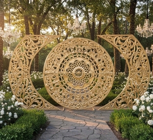 Panel de entrada para boda indio tallado a mano, altura 9 pies - Product Image 1