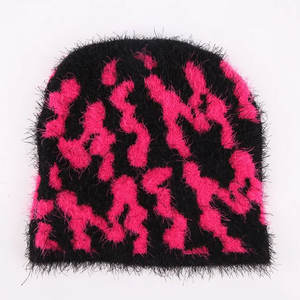 Gorro de Punto Personalizado con Estampado Animal de Mohair Sintético, Gorro de Punto con Estampado de Leopardo y Cebra, Gorro de Invierno Unisex para Uso Diario, Venta al por Mayor - Product Image 2