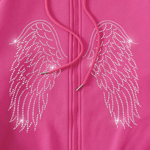 เสื้อฮู้ดผู้ชายผ้าคอตตอนผสมขายส่ง OEM ดีไซน์สวยประดับเพชรปักลายพิมพ์ดิจิทัลสีพื้นกันลมสำหรับฤดูหนาว - Product Image 5