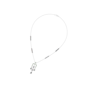 สร้อยคอโซ่16นิ้วที่สง่างามเงินสเตอร์ลิงสีขาวทองจี้เพชรจี้ดีเสน่ห์เครื่องประดับแฟชั่นสำหรับผู้หญิง - Product Image 3