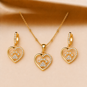 Juego de Joyas de Acero Inoxidable con Forma de Corazón y Diamantes para Mujer, Collar y Aretes de Moissanita, Regalo para Boda o Fiesta, Joyería de Moda - Product Image 1