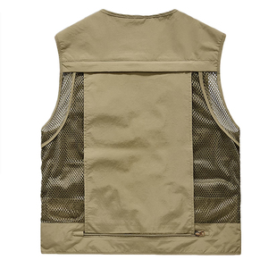 Chaleco de pesca de malla de la mejor calidad para adultos, sin mangas, con cremallera, transpirable, para pesca al aire libre, con diseño y talla personalizados. - Product Image 3