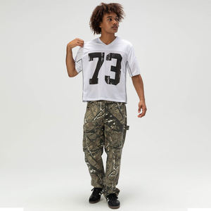 T-shirts de football décontractés pour hommes de haute qualité, coupe ample, col en V, manches courtes, écologiques, séchage rapide, respirants, couleur blanche - Product Image 6