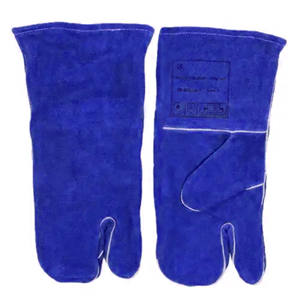 Cowhide Split Leather Durable Anti-Slip Safety <b>Oven</b> BBQ <b>Grill</b> Fireplace Welder Long Sleeve Gloves for Bakery Use - Product Image 2