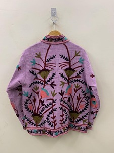 Veste florale brodée bohème, veste de printemps pour femmes grandes tailles, veste courte en coton - Product Image 1