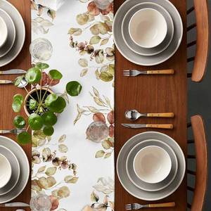 Premium Cotton <b>Table</b> <b>Runner</b> with Embroidered Flower Design | European Style | Customized Print - Product Image 4