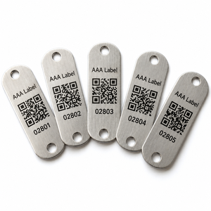 Etiquetas de Identificación de Activos Metálicas Personalizadas con Código QR, Etiquetas de Acero Inoxidable para Identificación de Equipos Duraderos OEM - Product Image 1