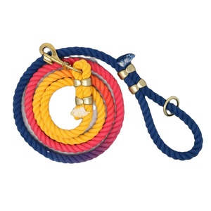 Custom Multi Function Pastel Solid Colour Braided Nylon Rope Dog Lead Adjustable <b>Pet</b> <b>Leash</b> Cotton Rope <b>Leash</b> - Product Image 1