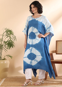 High Quality Designer Rayon <b>Kaftan</b> Tie Dyed <b>Summer</b> Daily Wear Regular Fit Sweetheart neck at Best Price by Supplier - Product Image 5
