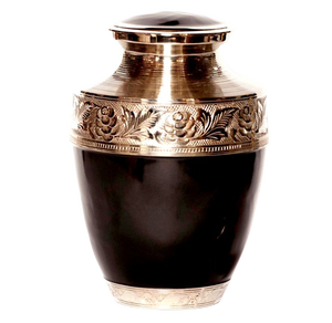 Urne funéraire en laiton poli gravé blanc pour cendres humaines adultes, style américain/européen - Product Image 3