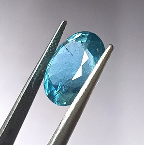 Piedra Preciosa Suelta de Aguamarina Azul Santa María Natural de 5.95 Quilates, Corte Ovalado Facetado, Translúcida, Gemas de Zafiro Internacionales - Product Image 4