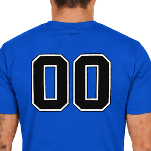 Camiseta Ajustada Azul Rey para Hombre, Manga Corta, Cuello Redondo, Estampado Personalizado, Corte Slim, Informal, de Algodón, Venta al Por Mayor, Ropa Urbana Deportiva - Product Image 4